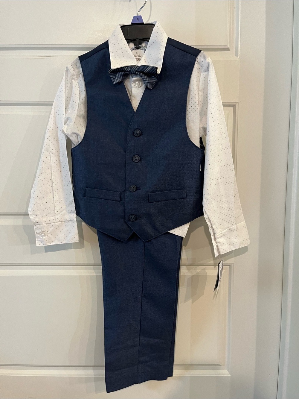 Van Heusen Navy Boys Dress Vest, Pants & Bow Tie Set